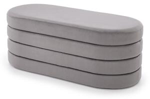 Panca CALPI in velluto grigio con contenitore – 110x46x42 cm