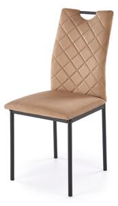 Sedia K577 in velluto beige con struttura nera