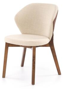 Sedia K583 in legno massello noce con seduta beige – 57x63x81 cm