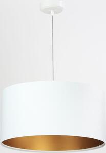 Elegante lampada a sospensione in tessuto bianco oro rotonda Ø40cm tavolo da pranzo soggiorno design retrò luce a sospensione ROSIE