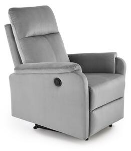 CROCUS poltrona relax con funzione elettrica in velluto grigio chiaro