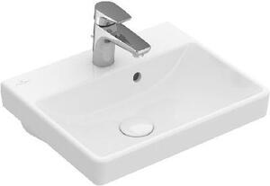 Villeroy & Boch Avento - Lavabo 450x370 mm, con troppopieno, foro per miscelatore, CeramicPlus, Stone White 735845RW