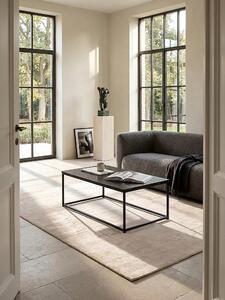 Tavolino da salotto 100x60x40 cm con effetto marmo nero, tavolino da salotto con struttura in metallo, tavolino da divano rettangolare, tavolino da salotto, tavolino ausiliario