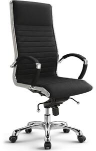 VERSEE Montreal sedia da ufficio in tessuto nero - sedia direzionale ergonomica, sedia operativa girevole con schienale alto, comodamente imbottita, portata fino a 150 kg
