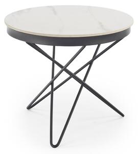 Tavolino Leila 2 effetto marmo bianco e nero – Ø60x55 cm