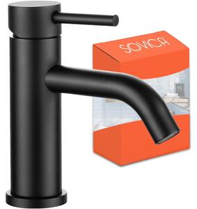 Miscelatore per lavabo nero opaco con due tubi