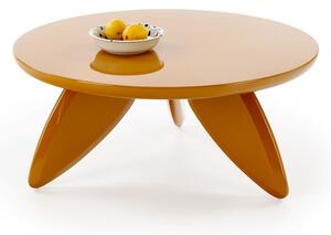 Tavolino Soraya 2 in MDF laccato color senape – Ø80x36 cm
