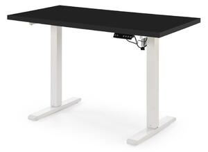 Scrivania regolabile B54 con piano nero e struttura bianca – 120x60x75-120 cm