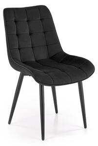 Sedia K580 in velluto nero – struttura in metallo nero