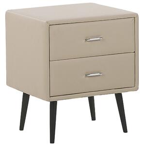 Comodino BELIANI Beige Gambe Nere Design Minimalista Moderno