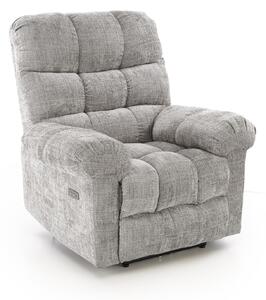 Amore – Poltrona relax elettrica in tessuto grigio chiaro