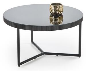 Tavolino Cosmo rotondo in vetro e MDF laccato – Ø80x45 cm