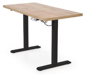 Scrivania regolabile in altezza B54 con piano rovere artisan e struttura nera – 120x60x75–120 cm
