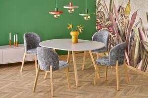 Tavolo Ruben allungabile in color cashmere con gambe in legno naturale – 102-142x102x73 cm