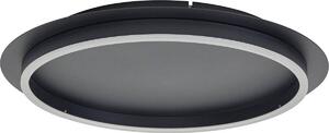 Lindby LED plafoniera Kunis, nero, plastica, Ø 46 cm