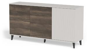 Comò Random 2 KM-1 in finitura cashmere, noce e nero – 160x40x82 cm