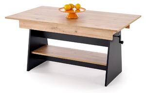 Tavolino-tavolo Erika estensibile in rovere artisan e nero – 120-160x70x61-72 cm