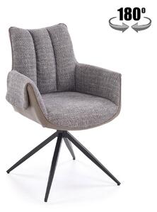 Sedia K579 in tessuto ed ecopelle – grigio perla