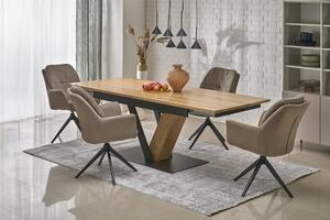 Tavolo Fanis allungabile in rovere naturale e nero – 160-220x90x78 cm