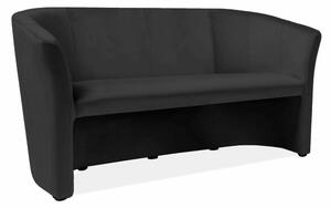 Divano TM-3 Velvet in velluto nero – 160x60x76 cm
