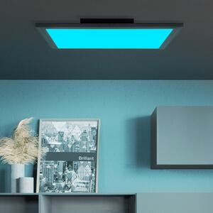 BRILLANTE plafoniera a LED nera ABIE | plafoniera dimmerabile con illuminazione RGB | 40x40cm | 24 W 2400 lumen 2700-6200 Kelvin | metallo/plastica