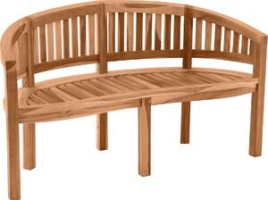 Möbilia Panca da giardino a forma di banana, 150 cm, teak