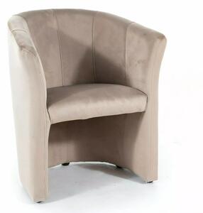 Poltrona TM-1 Velvet in velluto beige scuro – 67x60x76 cm