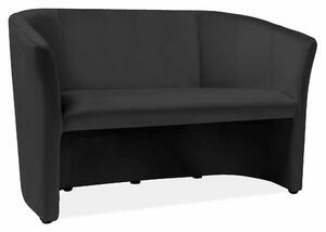 Divano TM-2 Velvet in velluto nero – 126x60x76 cm