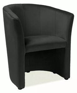 Poltrona TM-1 Velvet in velluto nero – 67x60x76 cm