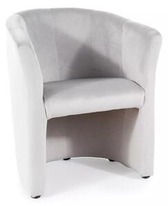 Poltrona TM-1 Velvet in velluto grigio chiaro – 67x60x76 cm