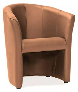 Poltrona TM-1 in ecopelle marrone chiaro – 67x60x76 cm