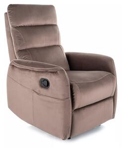 Poltrona reclinabile Solon M Velvet in velluto cappuccino – 74x86-162x106 cm
