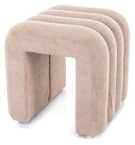Pouf Tica in tessuto beige scuro – 38x40x40 cm