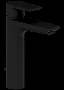 Miscelatore per lavabo Heinrich Schulte alpha_400 Z069003-00280 proiezione 145 mm, alto, con scarico, nero opaco