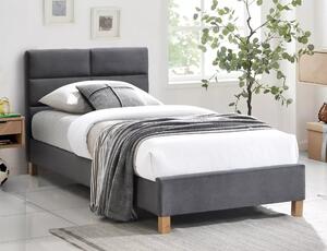 Letto Sierra Velvet in velluto grigio – 90x200 cm