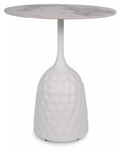 Tavolino Salo A in ceramica effetto marmo – Ø50x60 cm