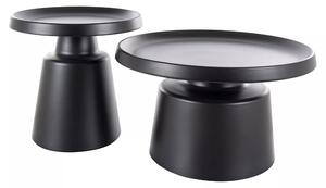 Set tavolini Rodos in metallo nero opaco – Ø70/50 cm