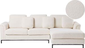 BELIANI Divano angolare bianco boucle imbottito a L moderno cuscini decorativi soggiorno