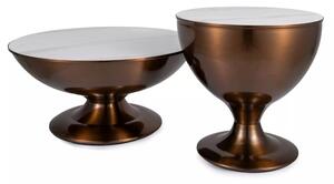 Set tavolini Salsa in ceramica effetto marmo – Ø75 cm