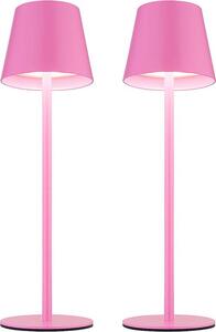 Set di 2 lampade da tavolo a LED, rosa, batteria ricaricabile, touch dimmer, tappo a bottiglia