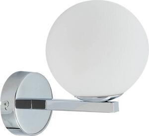 Lucande applique Bidolo, colore cromo, vetro, Ø 12 cm, IP44