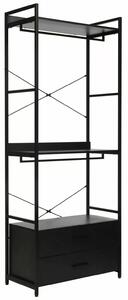 Libreria–Appendiabiti Rin C nera con armadietto – 80x40x200 cm