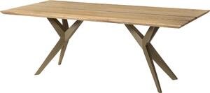 MASSIVMOEBEL24 | Tavolo da pranzo in legno di mango e resina epossidica nera 200x100x76 laccato natur / gambe a stella antracite matt EPOXY