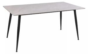 Tavolo Rion 130 in ceramica grigio lucido e metallo nero – 130x70x76 cm