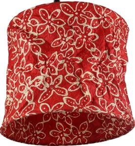 Lampada a sospensione rotonda in carta, paralume in carta Lokta Annapurna, carta fatta a mano - rosso/fiore, carta Lokta, 25*28*28 cm, paralumi asiatici in carta e tessuto