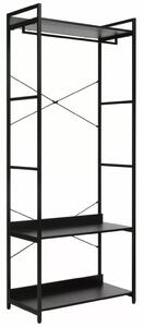 Libreria–Appendiabiti Rin B nera – 80x40x200 cm