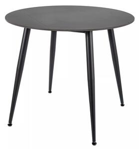 Tavolo Rion rotondo in ceramica nera opaca e metallo nero – Ø90x76 cm