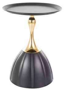 Tavolino Piana nero e oro – Ø38x50 cm