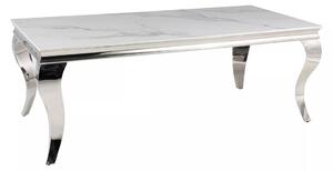 Tavolino Prince A Ceramic in ceramica Calacatta e acciaio cromato – 120x60x45 cm