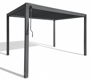 Pergola bioclimatica 3x3 in alluminio con doppia lamella frangisole orientabili e resistenti a tutte le intemperie - Antracite